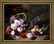 Pierre Bourgogne Basket of Roses and Fruits Framed Premium Canvas Print, 20"x25"