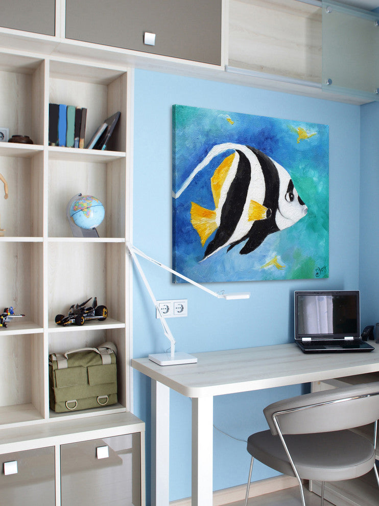 Marmont Hill, "Banner Fish" by Nicola Joyner Painting on Wrapped Canvas, 48x48