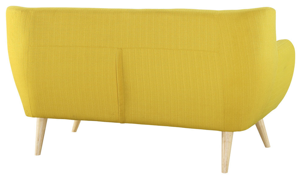 Modern Contemporary Living Room 2-Piece Set, Yellow, Fabric, Plywood