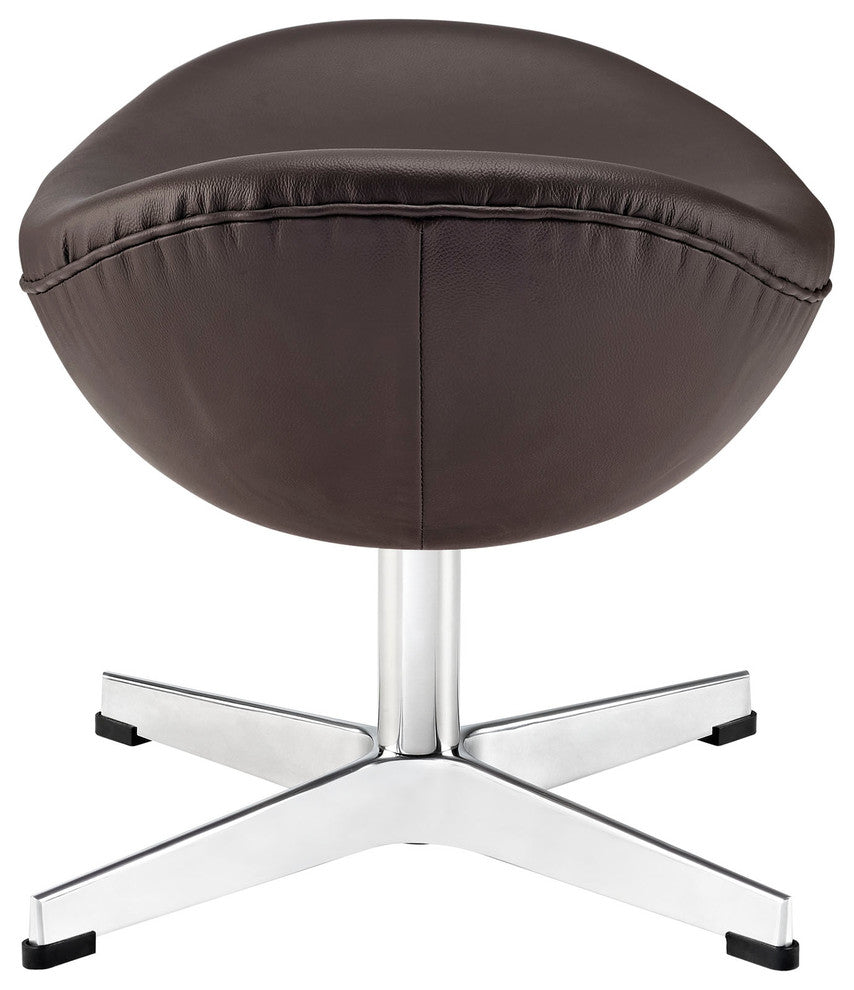 Modern Contemporary Living Room Leather Ottoman Brown