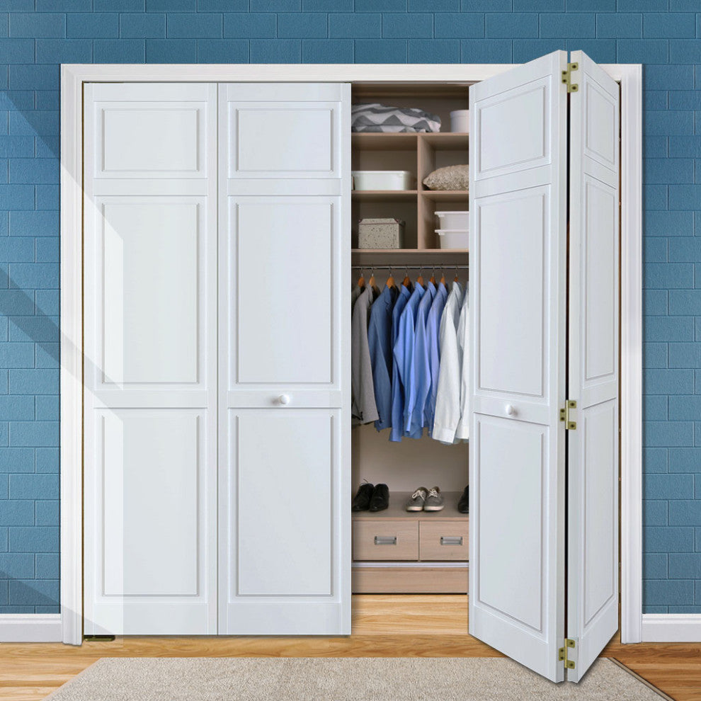 Bi-fold Closet, Door Traditional 6-Panel, White, 1"x36"x80"