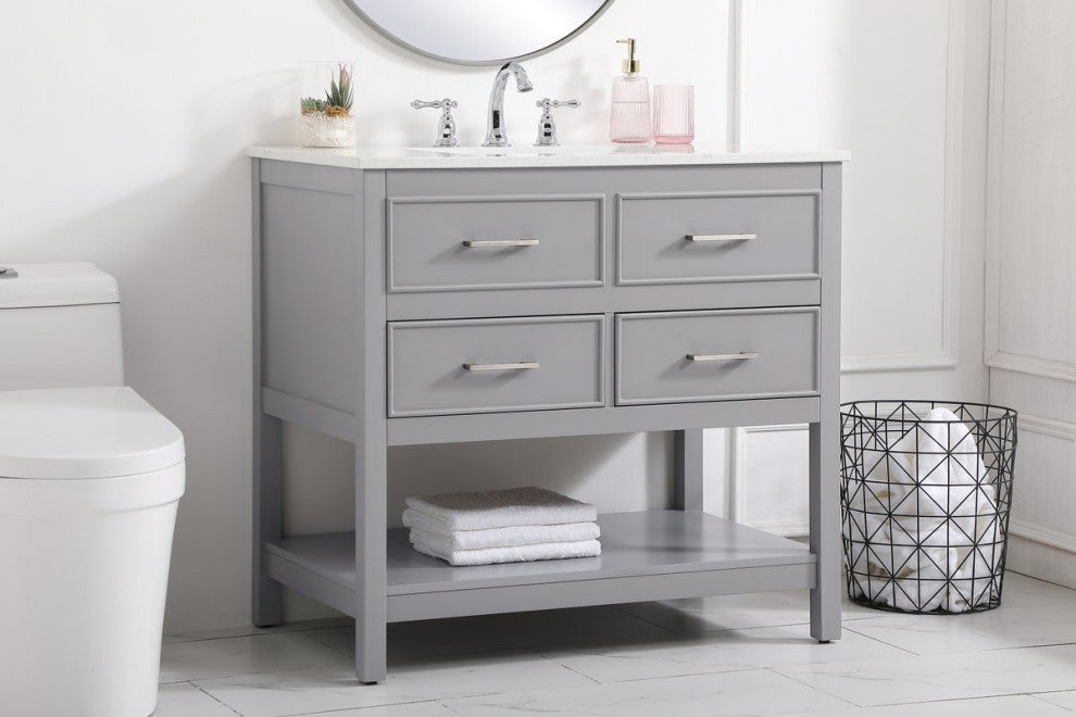 Home Living 36" Single Bathroom Vanity, Gray