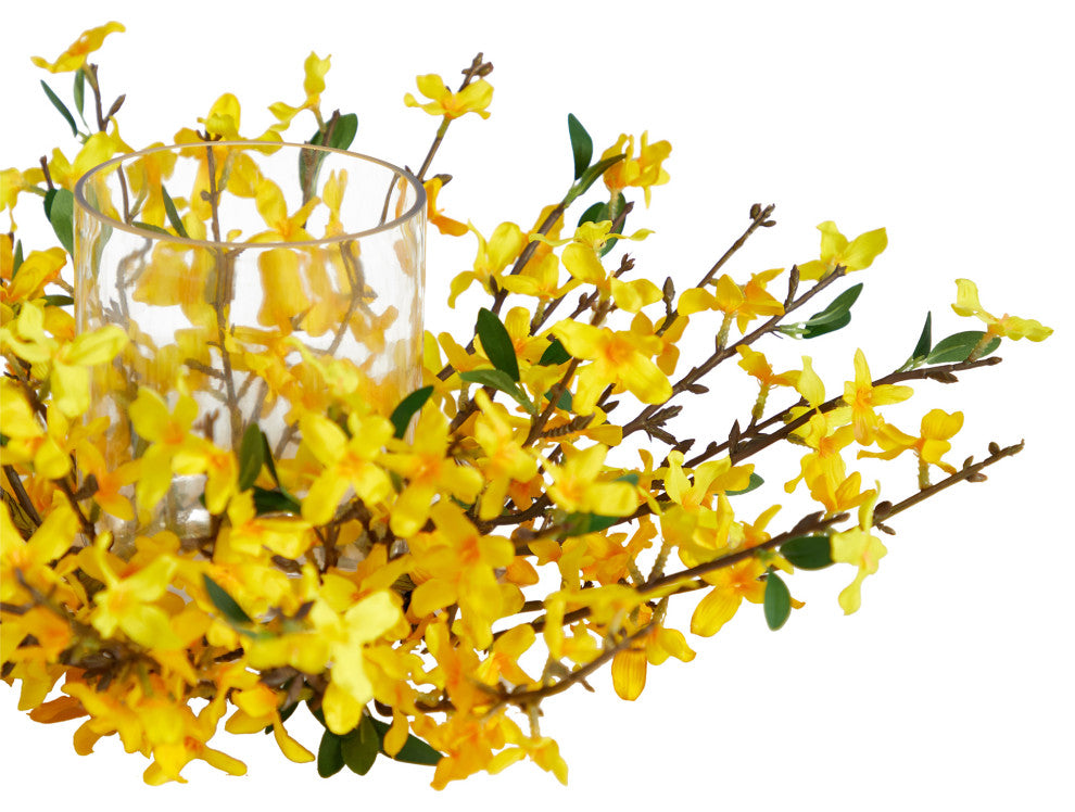 16" Artificial Forsythia Candelabrum