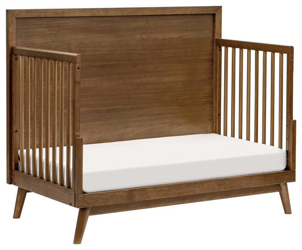 Palma 4-in-1 Convertible Crib With Toddler Bed Conversion Kit, Natural Walnut