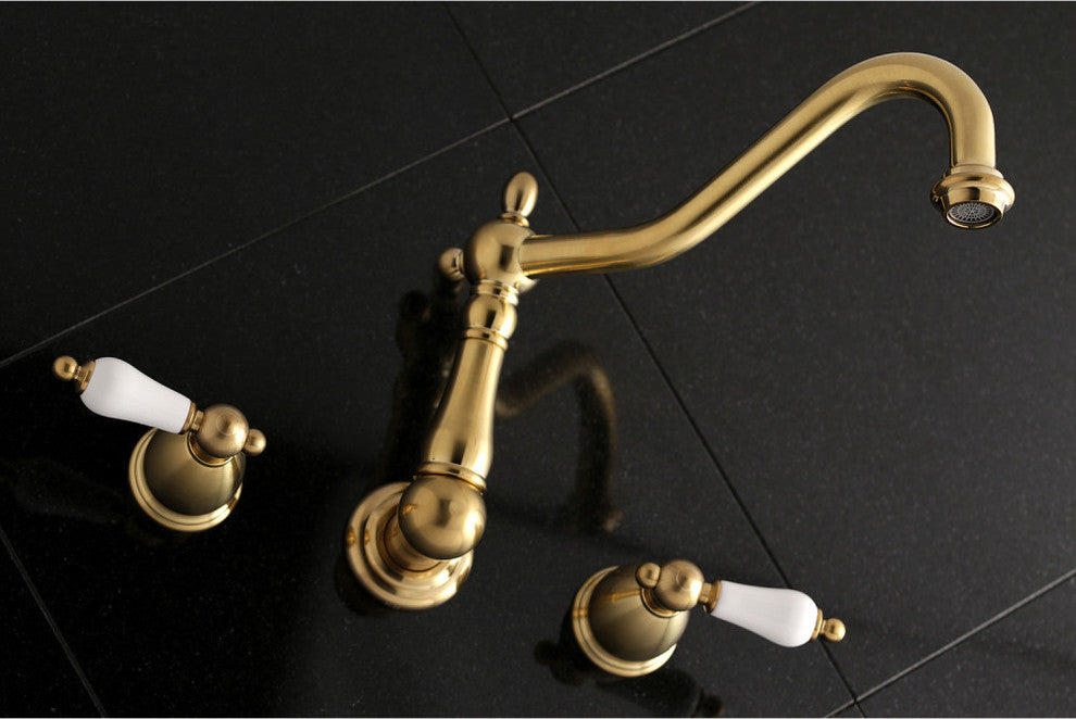 Kingston Brass Wall Mount Tub Faucet, Brushed Brass