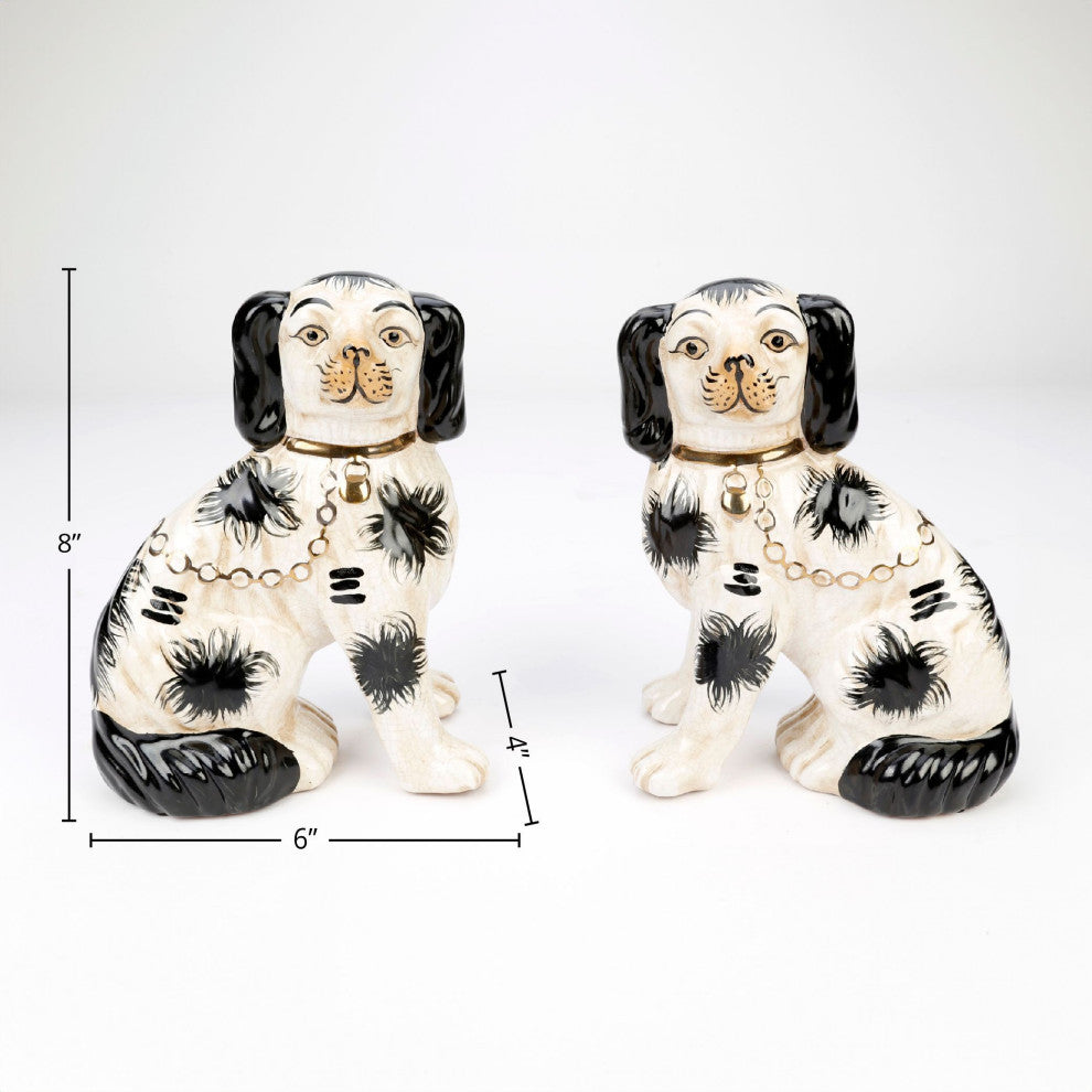 Saunders Ceramic 8" Staffordshire Dog Pair