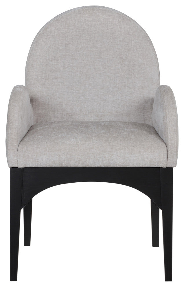 Waldorf Chenille Upholstered Dining Chair, Black, Chenille, Natural Finish, Grey, Arm Chair, Chenille Fabric, Black Finish