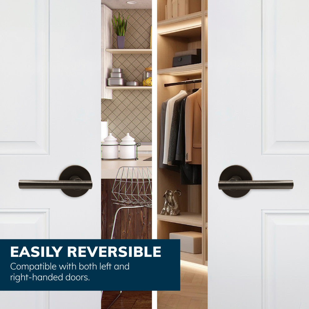 Delaney Hardware Cira Series Passage Set in Satin Nickel, Tuscany Bronze, Passage Lever