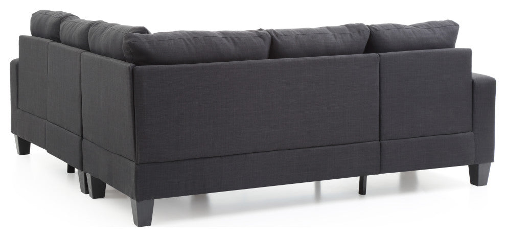 Kidd Sectional, Black Twill Fabric