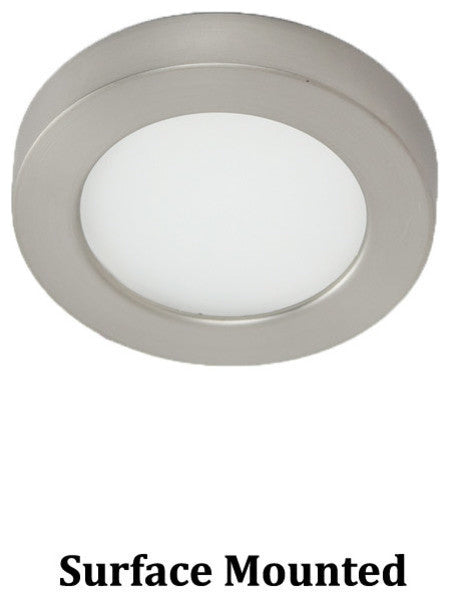 WAC Lighting Edge Lit LED Button Light 3000K So' White in Brushed Nickel