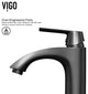 VIGO Linus 12" H Single Handle Single Hole Bathroom Vessel Faucet, Matte Black