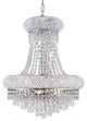 Elegant Primo Dining Room Light, Chrome Finish With Royal Cut Crystal
