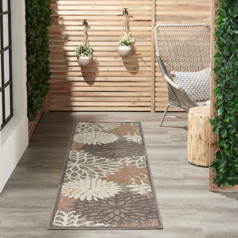 Nourison Aloha 2'3" x 8' Natural Tropical Rug