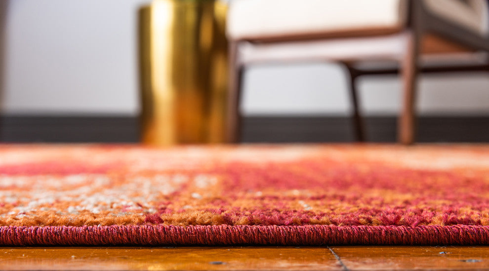 Unique Loom Terracotta Autumn Plymouth 3' 3 x 3' 3 Round Rug