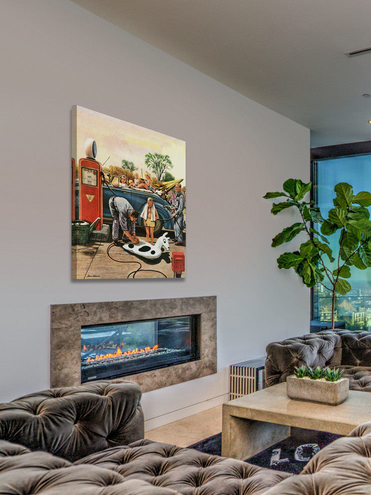 "Inflating Beach Toy" Painting Print on Canvas by Stevan Dohanos