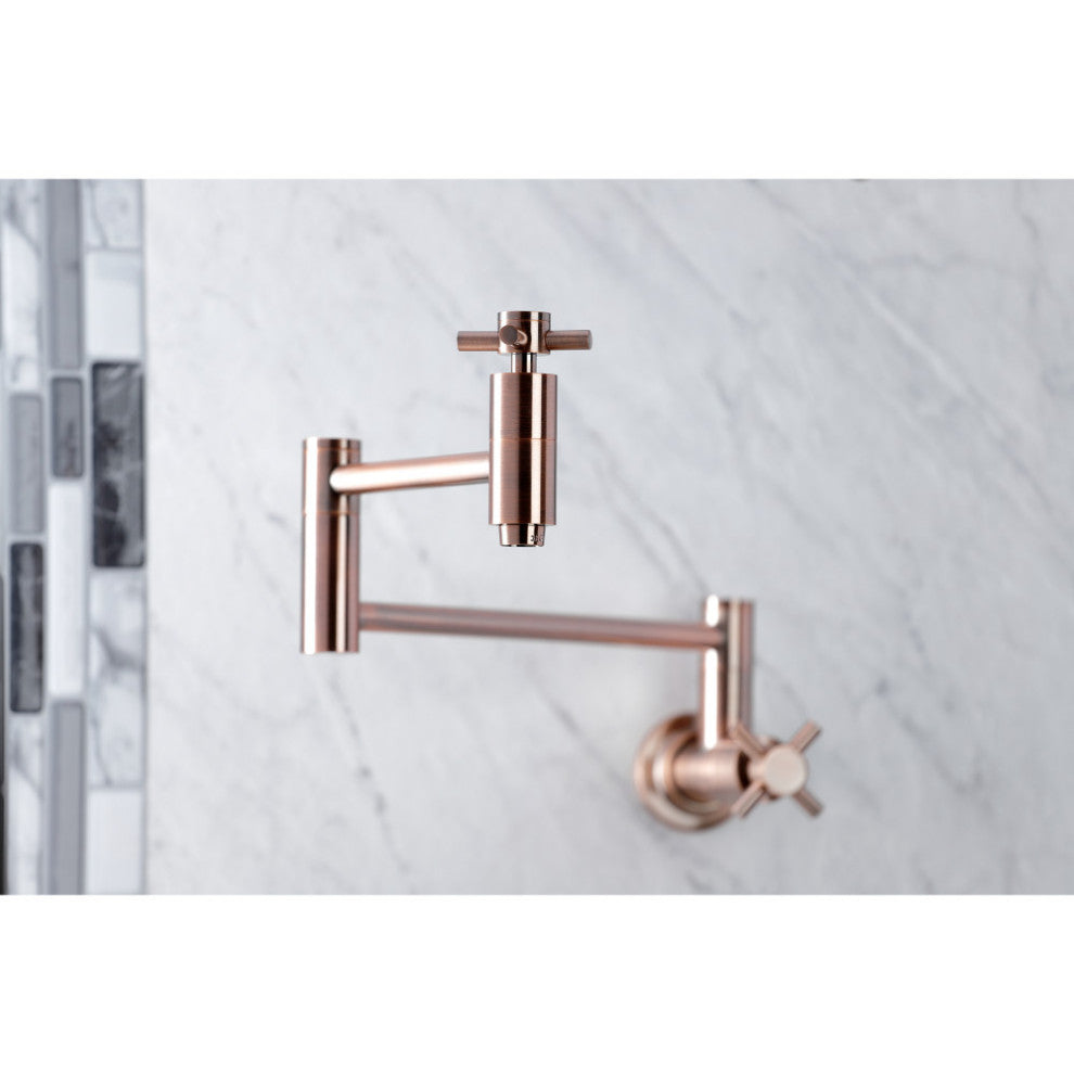 KS810DXAC Concord Wall Mount Pot Filler Kitchen Faucet, Antique Copper