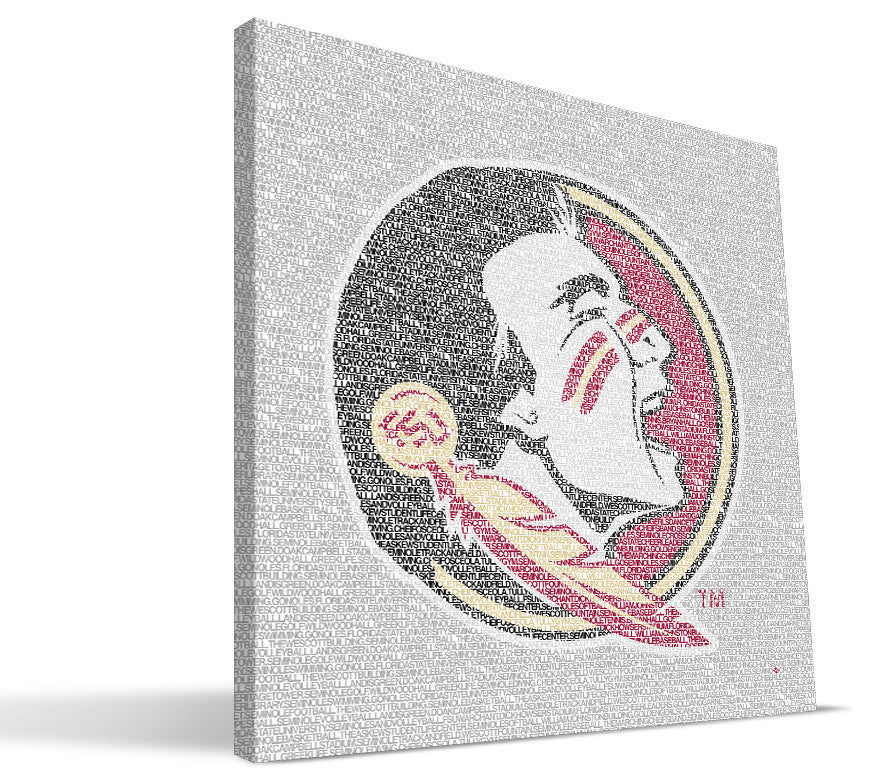 FSU Seminoles Typo Canvas Print, 16"x16"