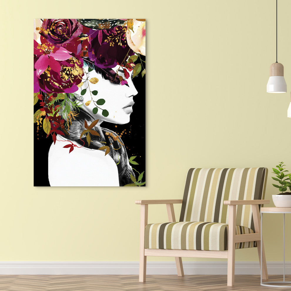 Beautiful Woman Printed Wall Art Unframed Free Floating Tempered Glass
