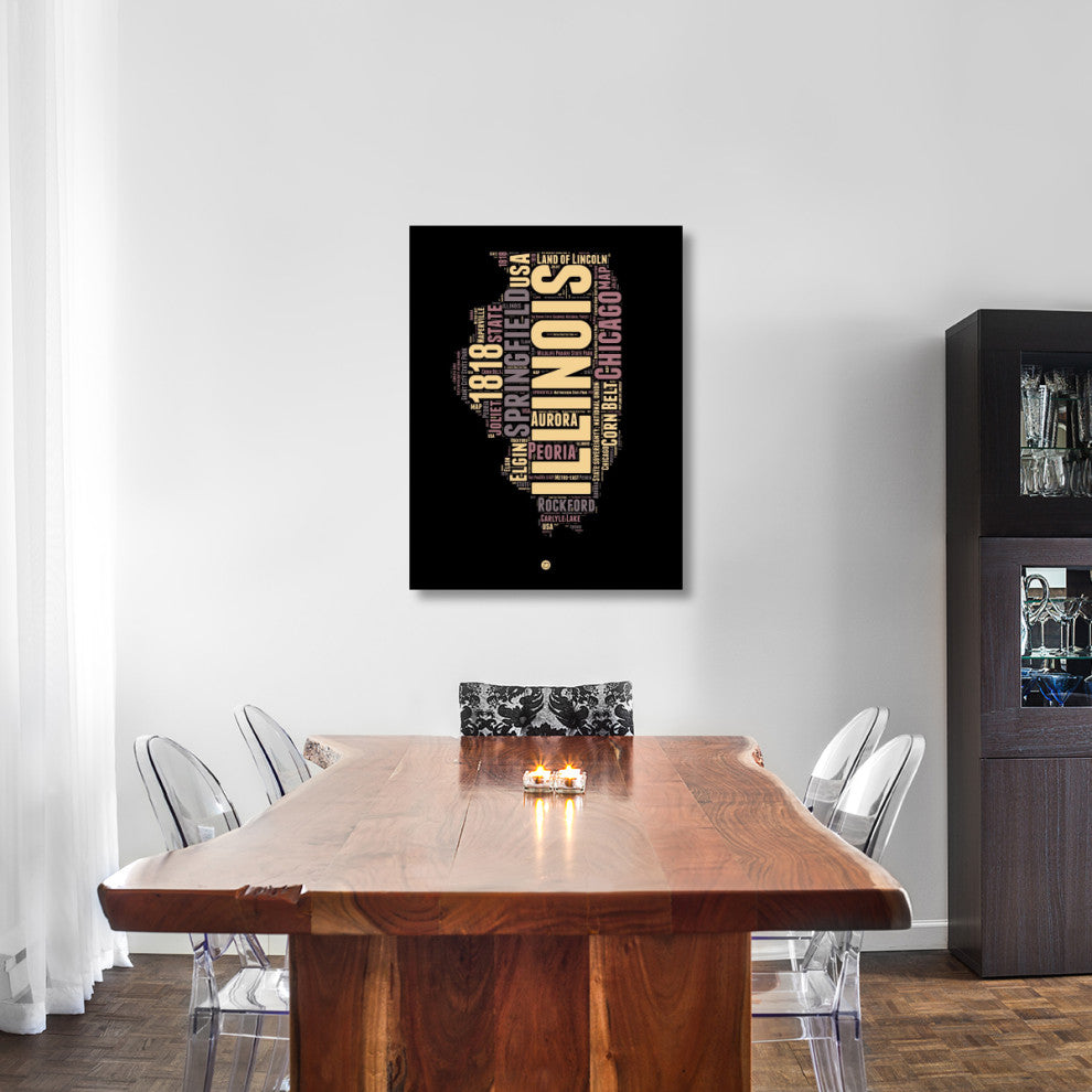 "Illinois Word Cloud 1" Fine Art Print