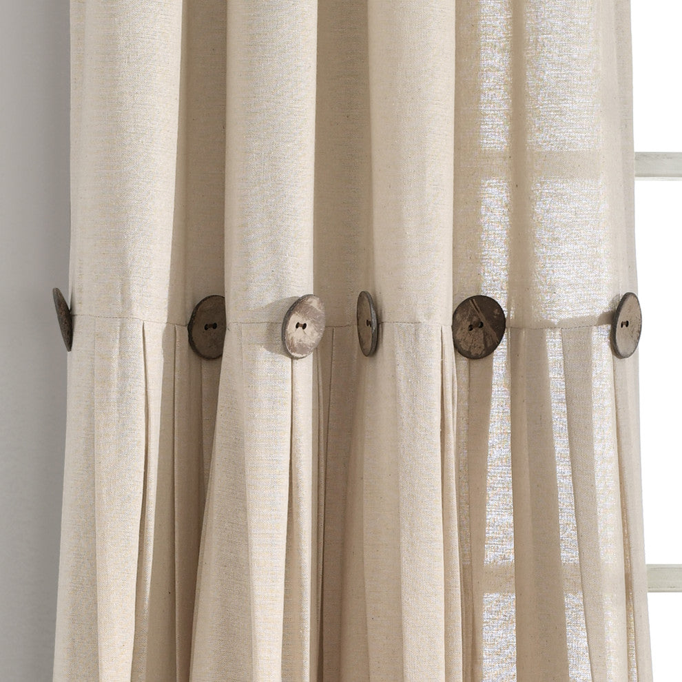 Linen Button Single Window Panel, Dark Linen, 95"x40"