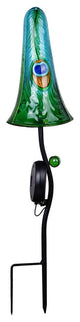 Solar Lighted Peacock Tail Long Mushroom Pathway Light Garden Stake