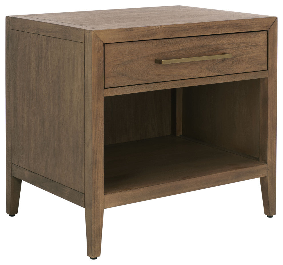 Safavieh Couture Ariella 1 Drawer Wood Nightstand, Brown