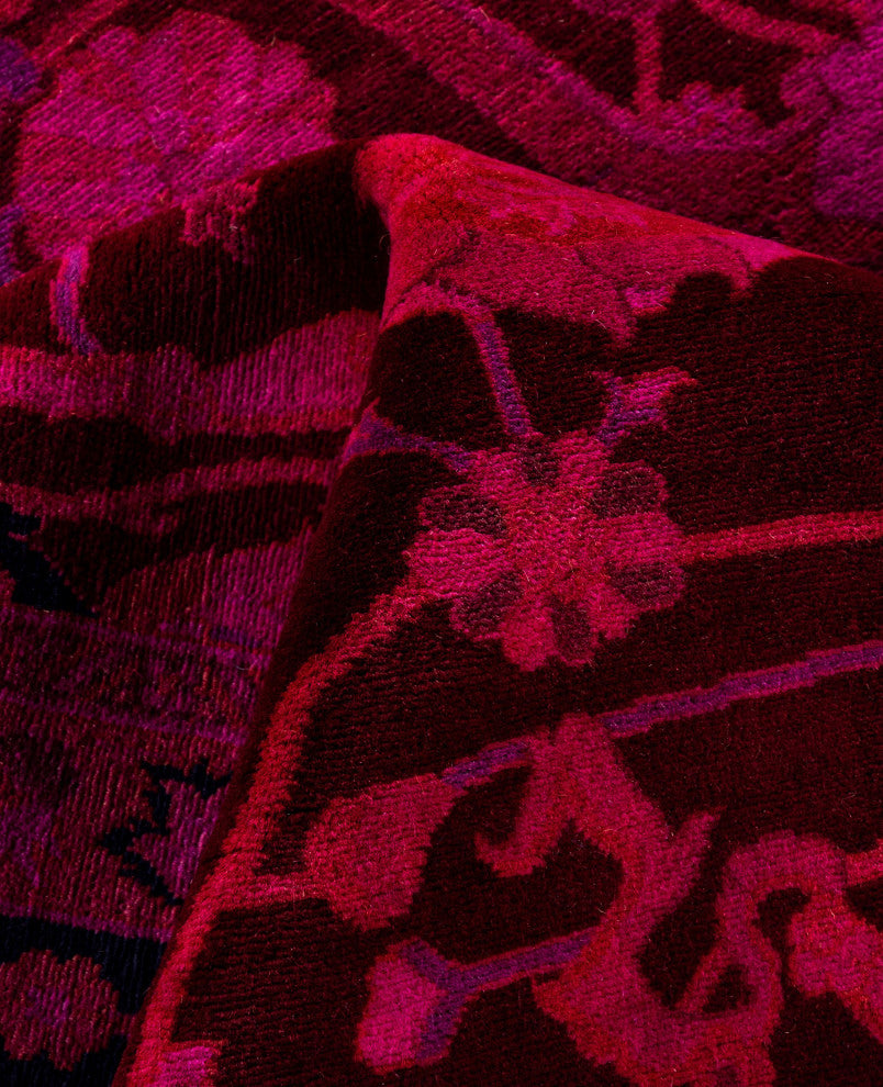 Overdyed One-of-a-Kind Hand-Knotted Area Rug Purple, 8' 1" x 10' 5"