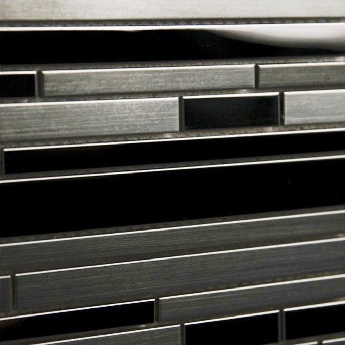 Interlocking Mosaic Tile, Stainless Steel, 10 Sq. ft., 11.75x14
