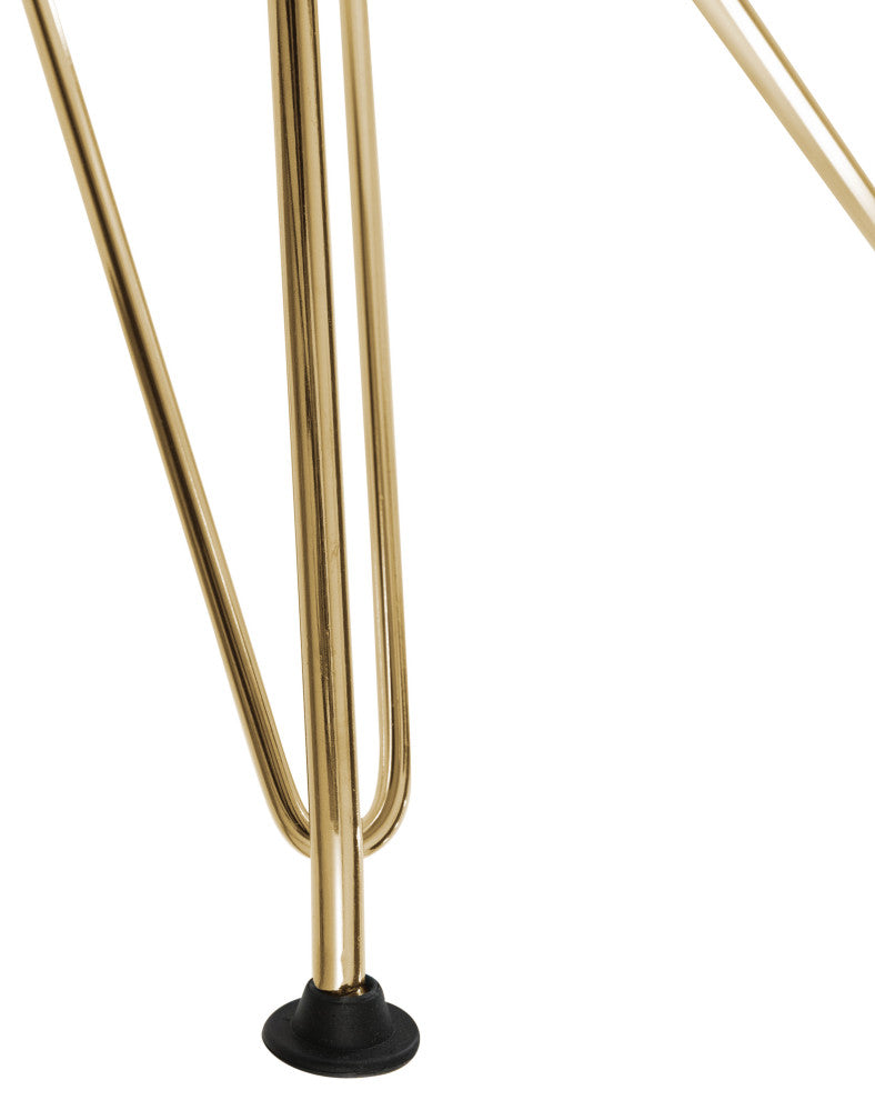 Dining Chair with ABS Plastic Seats Side Chair in Gold Chrome, White Blue