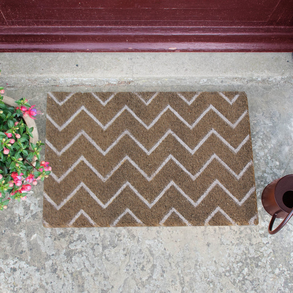 PVC Tufted Chevron Coir Doormat
