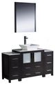 Torino 54" Espresso Modern Bathroom Vanity With 2 Side Cabinets, FFT1045BN