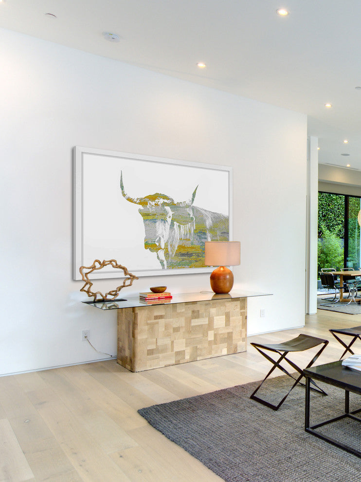 Parvez Taj "Yellow Steer" Framed Painting Print, 30"x20"