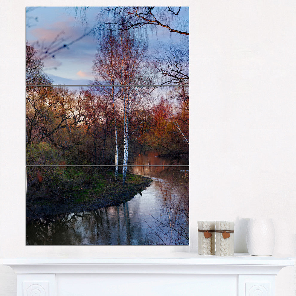 "Forest River in the Spring" Photo Metal Wall Art, 3 Panels, 28"x36"