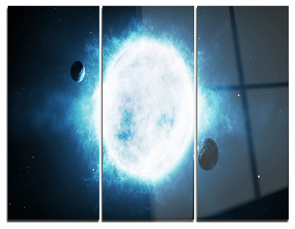 "Large Star" Spacescape Metal Wall Art, 3 Panels, 36"x28"