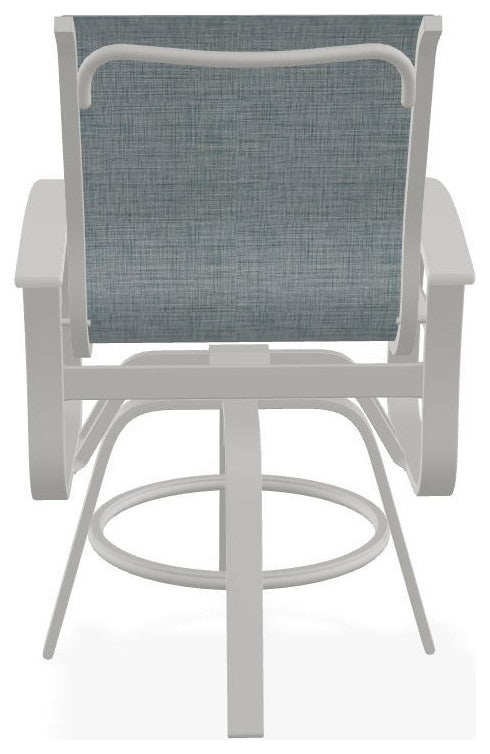 Belle Isle Sling Balcony Height Outdoor Swivel Chair, Charm/Snow