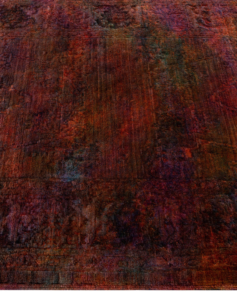 Overdyed One-of-a-Kind Hand-Knotted Area Rug Orange, 3' 0" x 7' 10"