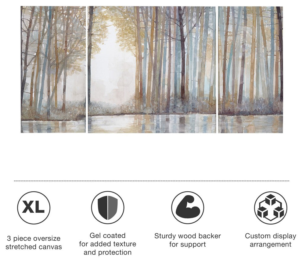 Madison Park 3-Piece Forest Reflections Gel Coated Canvas Set