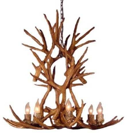 Reproduction Antler Mule Deer Cascade Chandelier Light, RS-10