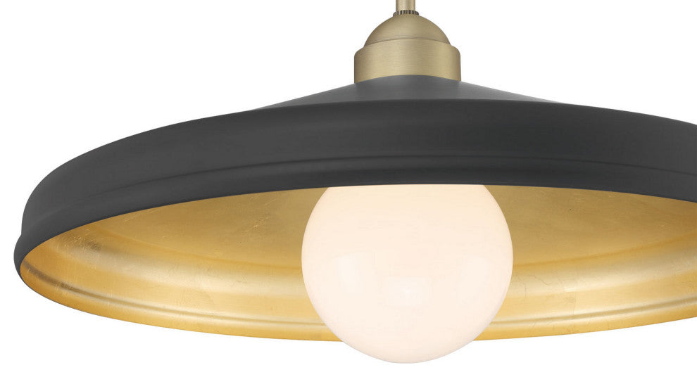 Brooks Matte Black 18" Adjustable Barn Light Pendant
