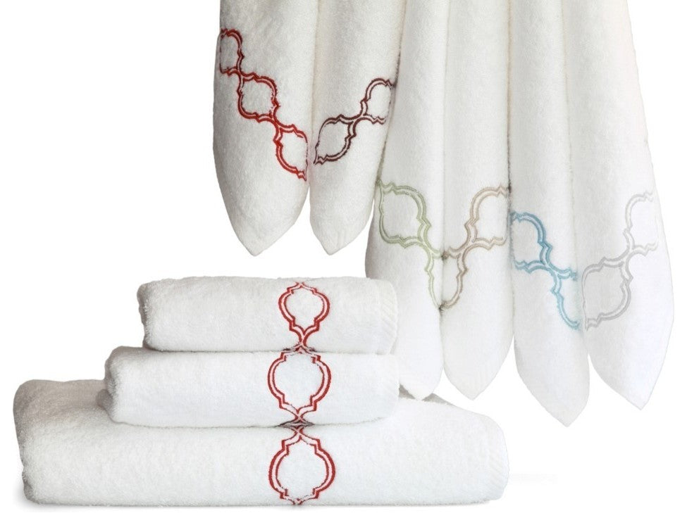 Soft Twist Trellis Wascloth, White & Beige, 13"x13"