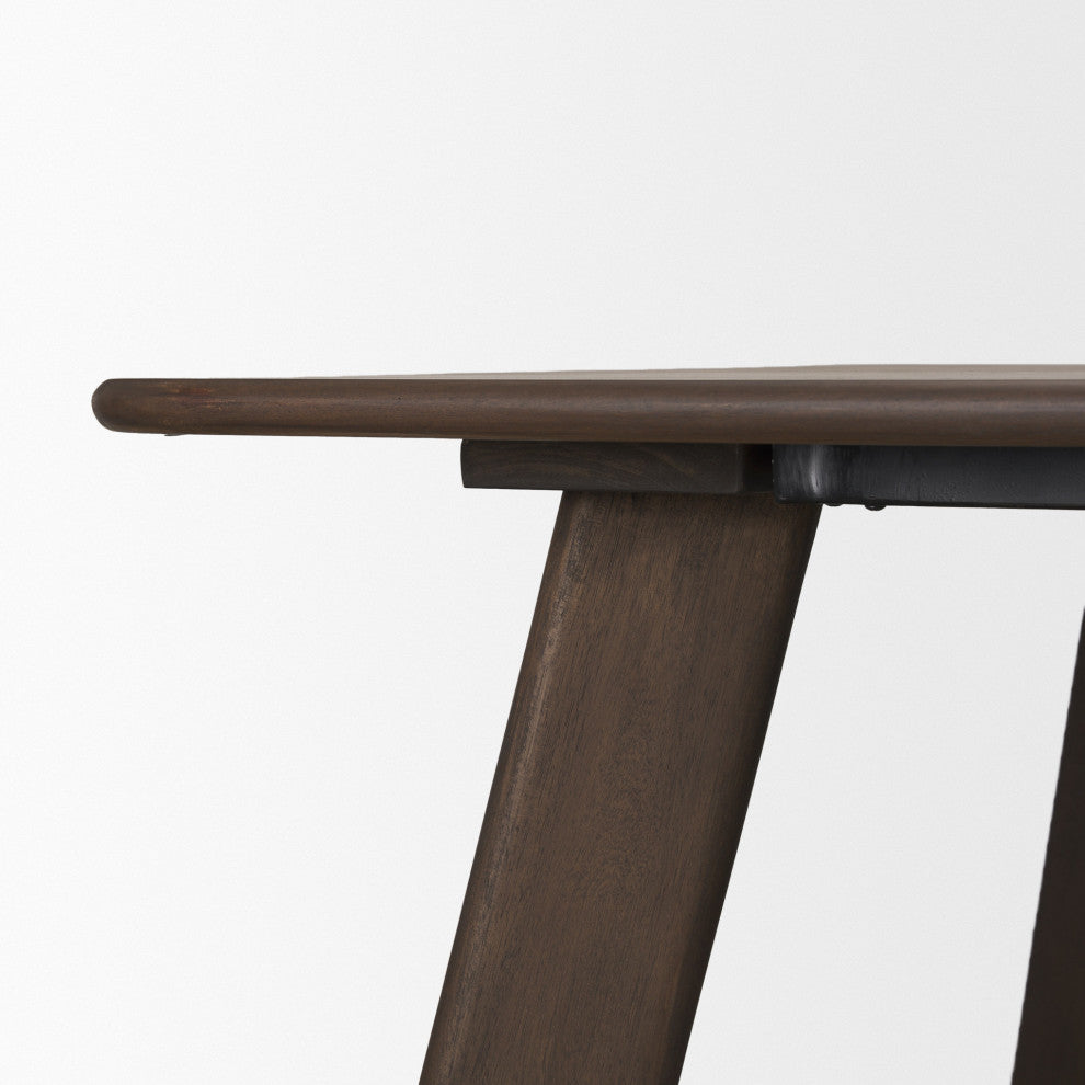 Welborn 84" Dark Brown Wood Rectangular Dining Table
