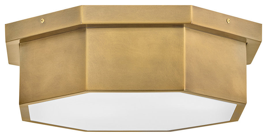 Hinkley Facet Medium Flush Mount, Heritage Brass