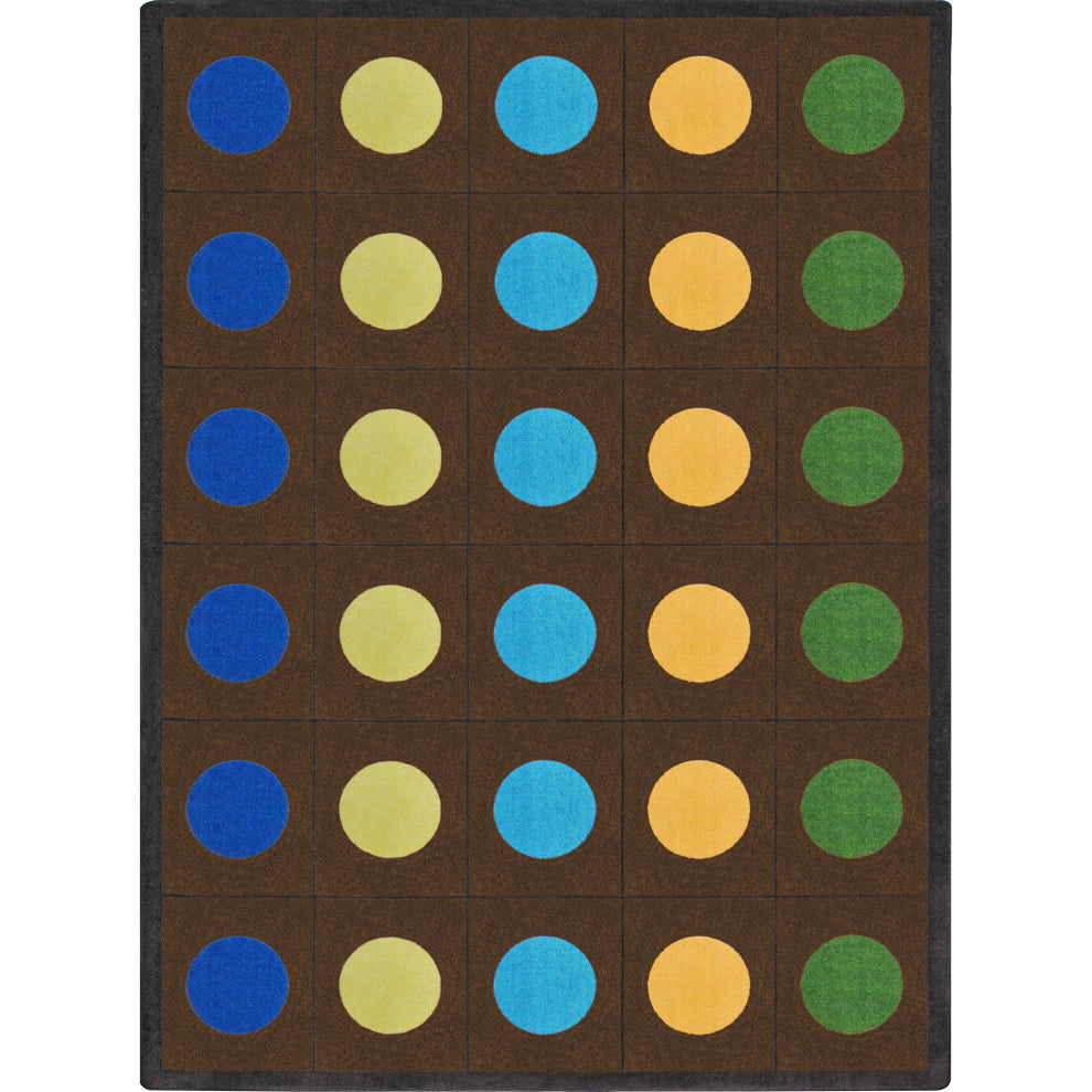 Kid Essentials Rug, Lots of Dots, Earthtone, 7'8"x10'9"