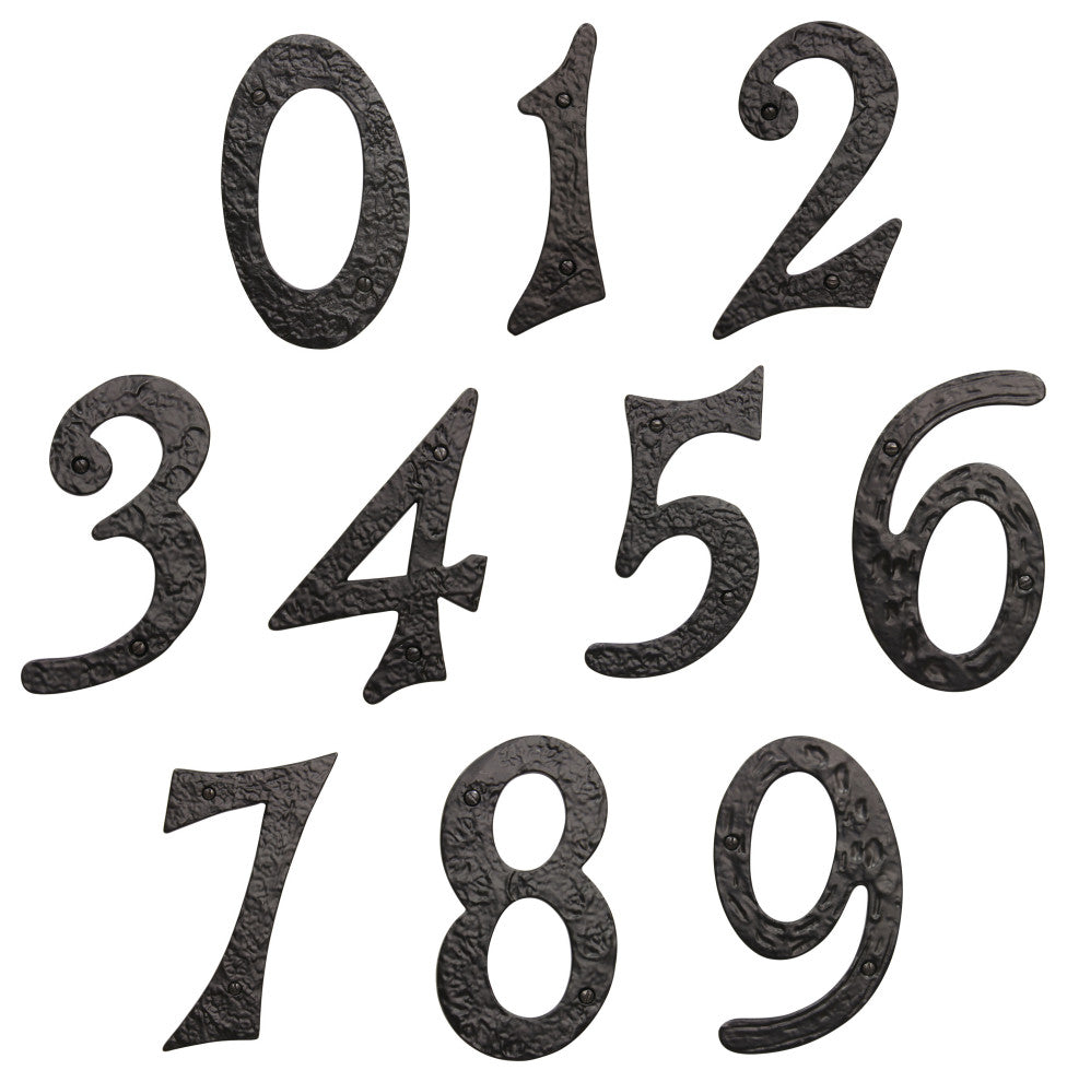 RCH Hardware Iron Vintage Classic House Number, 6", Black, Zero