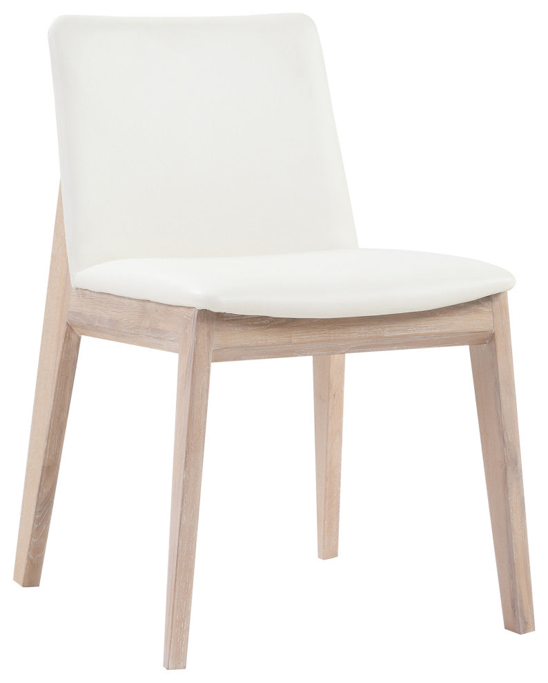 Deco Oak Dining Chair White Pvc, Set of 2