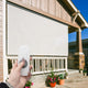 Outdoor Valanced Remote Control Operated Sunshade, Pearl Fabric, Pearl, 120x96