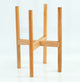 Mid Century Large Wood Plant Stand With Round Legs 10'' Natural Color