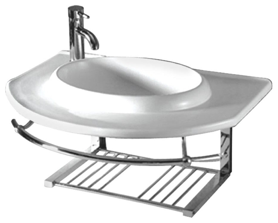 Isabella Collection Large Wall Mount Basin, White