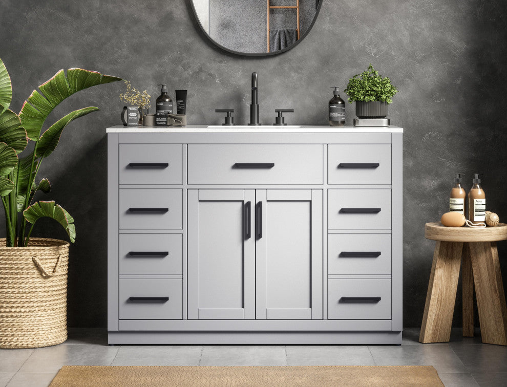 Home Living 48" Single Bathroom Vanity, Grey