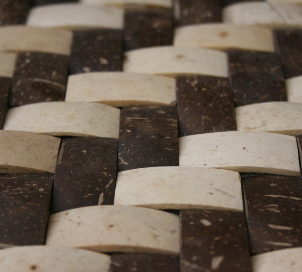 Legion Furniture 11.75"x11.75" Coconut Tile, Walnut and Cream